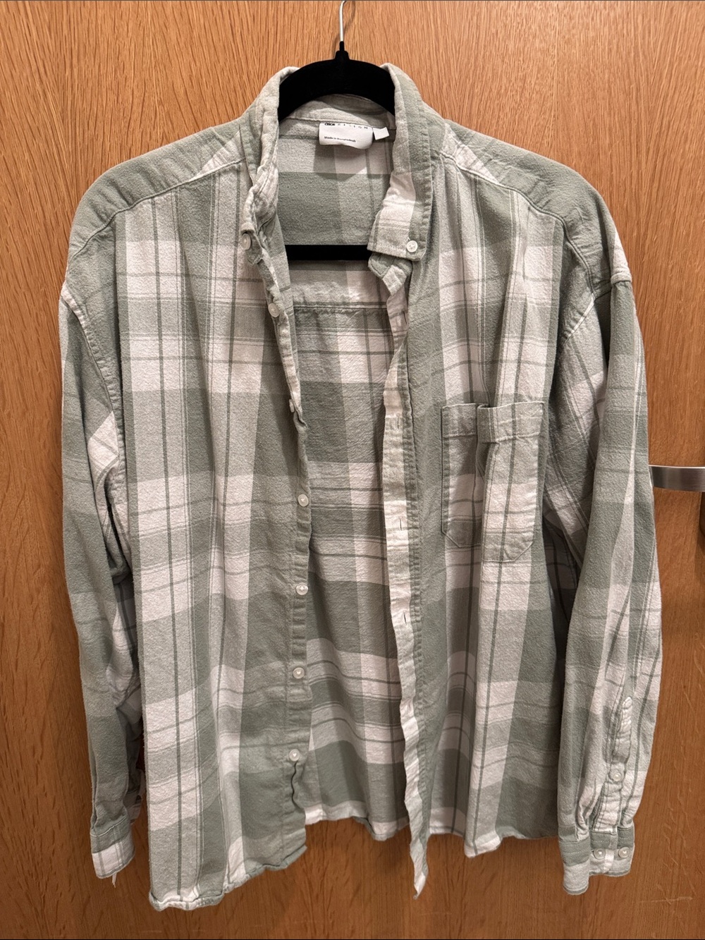 Men's Green Plaid Button-Up Shirt